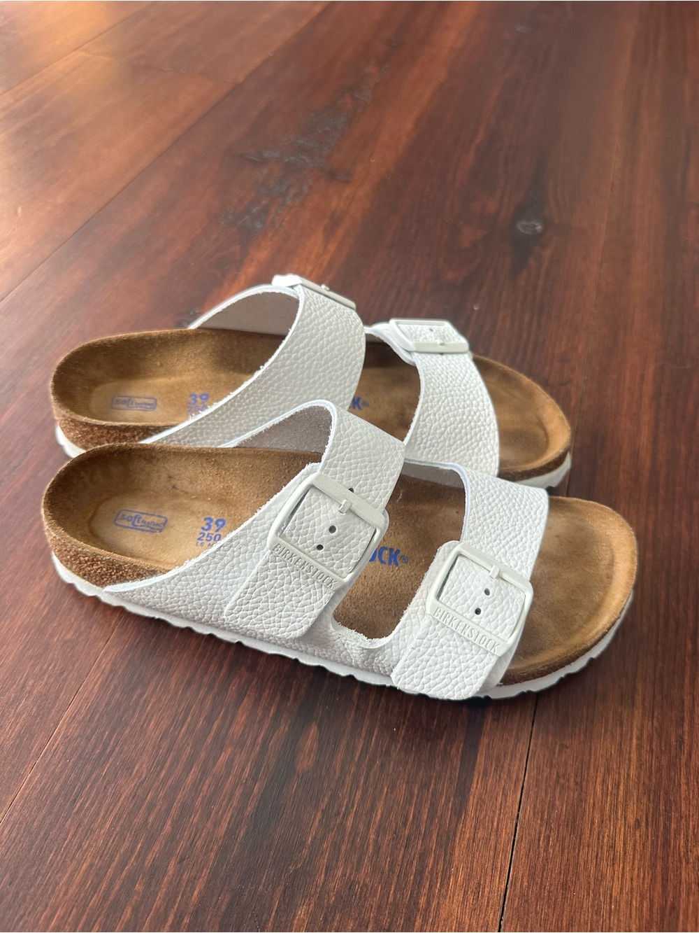 Birkenstock White Two-Strap Arizona Sandals